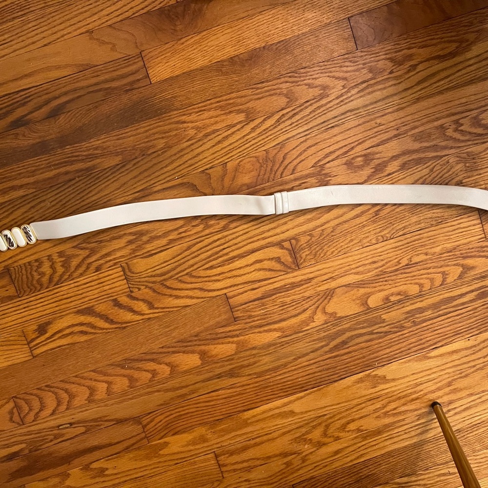 Judith Leiber Cream Belt with Gold Accent. Vintage
